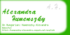 alexandra humenszky business card